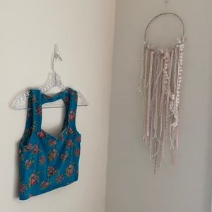 Open Back Floral Crop Top